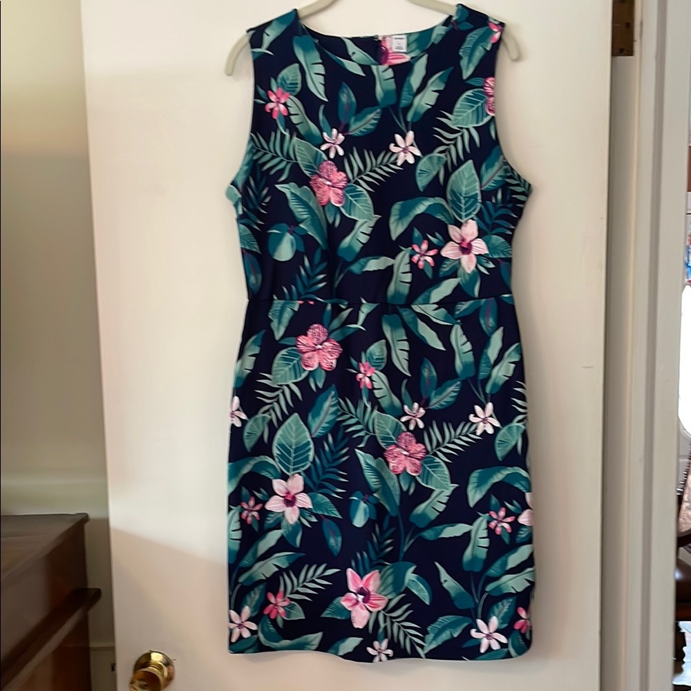 NWT Old Navy Pink Floral Tropical Print Sleeveless Mini Dress Large